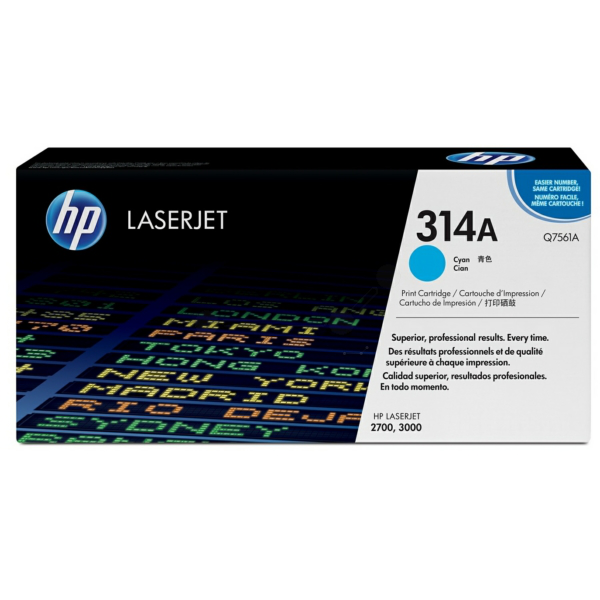 picture HP Q7561A/314A Toner cartridge cyan, 3.500 pages/5% for HP Color LaserJet 3000