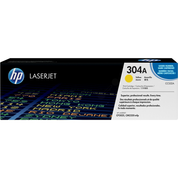 HP CC532A/304A Toner cartridge yellow, 2.800 pages ISO/IEC 19798 for HP CLJ CP 2025