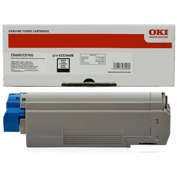OKI 43324408 Toner black, 6.000 pages/5% for OKI C 5600