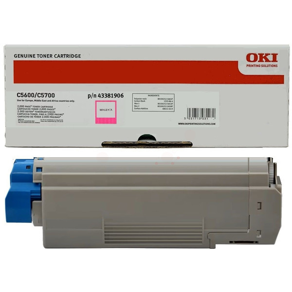 OKI 43381906 Toner magenta, 2.000 pages/5% for OKI C 5600