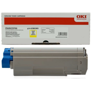 OKI 43381905 Toner yellow, 2.000 pages/5% for OKI C 5600