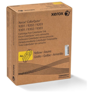 Xerox 108R00835 Dry ink in color-stix yellow Contract, 4x9.250 pages Pack=4 for Xerox ColorQube 9200