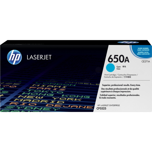 picture HP CE271A/650A Toner cartridge cyan, 15.000 pages ISO/IEC 19798 for HP CLJ CP 5525