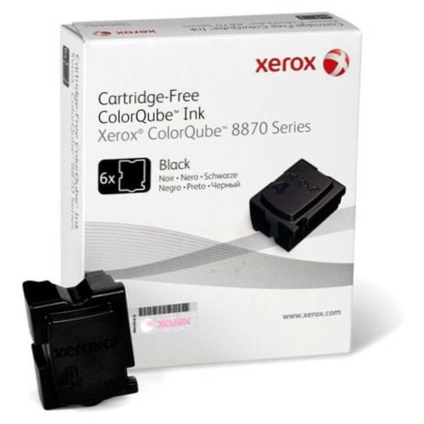 Xerox 108R00957 Dry ink in color-stix black, 6x16.700 pages Pack=6 for Xerox ColorQube 8870