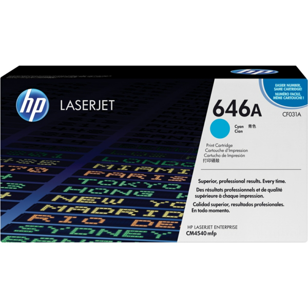 HP CF031A/646A Toner cartridge cyan, 12.500 pages/5% for HP CLJ CM 4540