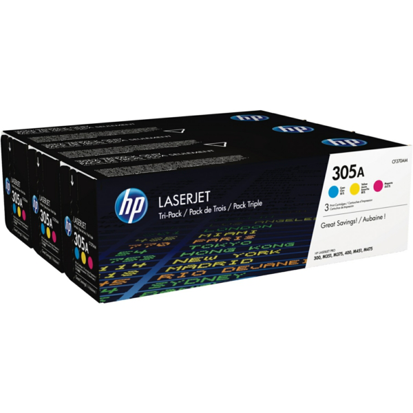 HP CF370AM/305A Toner cartridge MultiPack C,M,Y, 3x2.600 pages ISO/IEC 19798 Pack=3 for HP LaserJet M 375