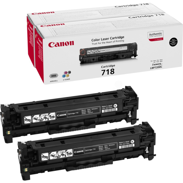 Canon 2662B005/718BKVP Toner cartridge black twin pack, 2x3.400 pages ISO/IEC 19798 Pack=2 for Canon LBP-7200
