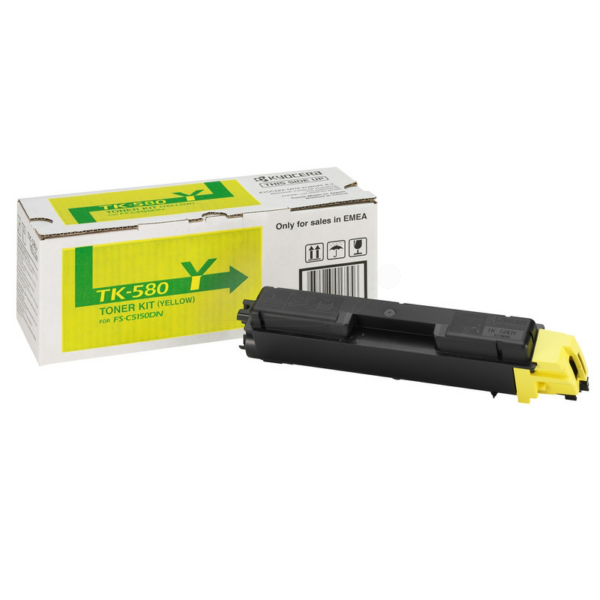 Kyocera 1T02KTANL0/TK-580Y Toner yellow, 2.800 pages ISO/IEC 19798 for Kyocera FS-C 5150