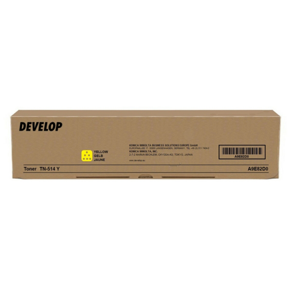 Develop A9E82D0/TN-514Y Toner yellow, 26.000 pages/5% for Develop Ineo + 458
