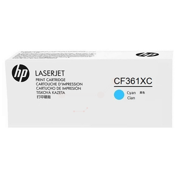 HP CF361XC/508X Toner cartridge cyan Contract, 9.500 pages ISO/IEC 19798 for HP CLJ M 552/E 55040