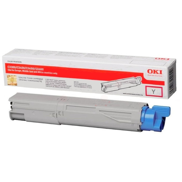 OKI 43459329 Toner yellow, 2.500 pages/5% for OKI C 3300/3400/3450/3600