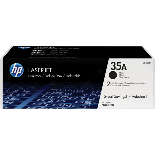 picture HP CB435AD/35A Toner cartridge black twin pack, 2x1.500 pages/5% Pack=2 for Canon LBP-3018