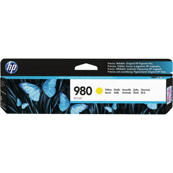 HP D8J09A/980 Ink cartridge yellow, 6.600 pages ISO/IEC 24711 83ml for HP OfficeJet X 555