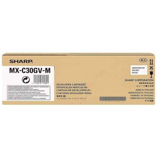Sharp MXC-30GVM Developer magenta, 45.000 pages for Sharp MX-C 250 F