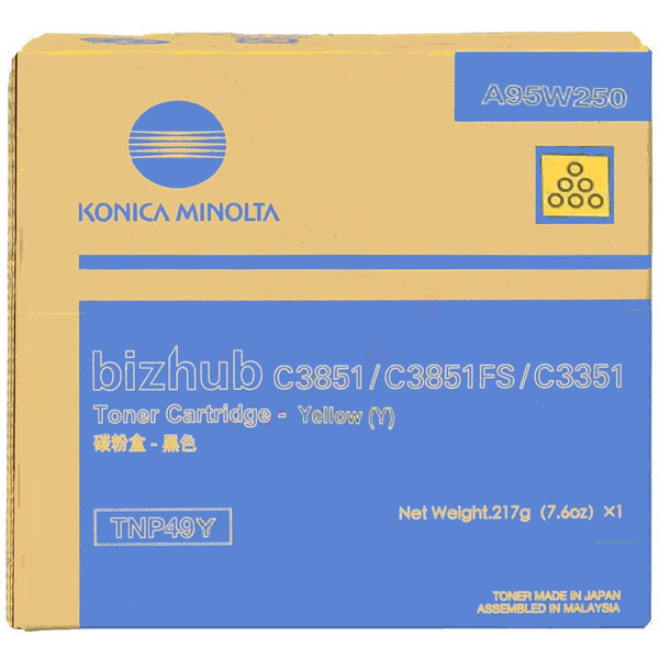 Konica Minolta A95W250/TNP-49Y Toner yellow, 12.000 pages for KM Bizhub C 3351