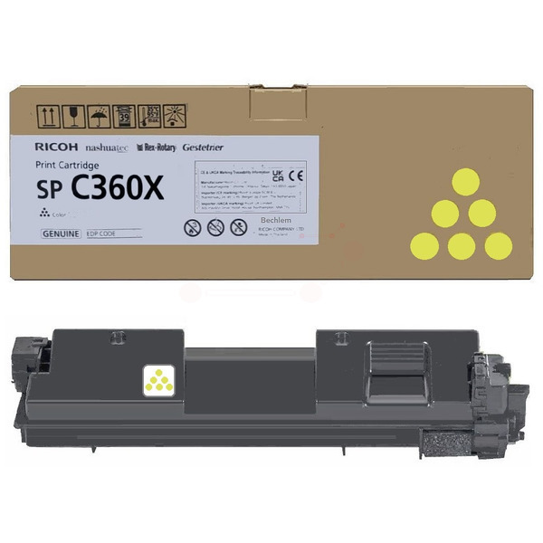 Ricoh 408253/SPC360X Toner-kit yellow extra High-Capacity, 9.000 pages ISO/IEC 19752 for Ricoh SP C 361