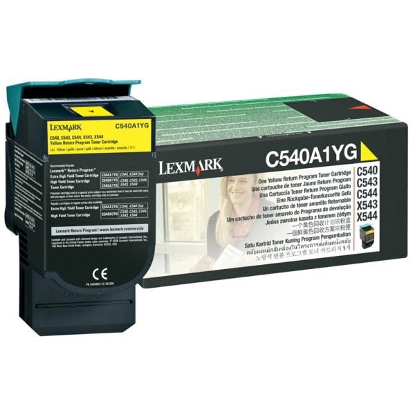 Lexmark C540A1YG Toner yellow return program, 1.000 pages ISO/IEC 19798 for Lexmark C 540/544/546