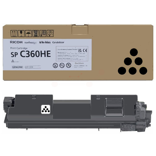 Ricoh 408184/SPC360HE Toner-kit black high-capacity, 7.000 pages ISO/IEC 19752 for Ricoh SP C 360/361