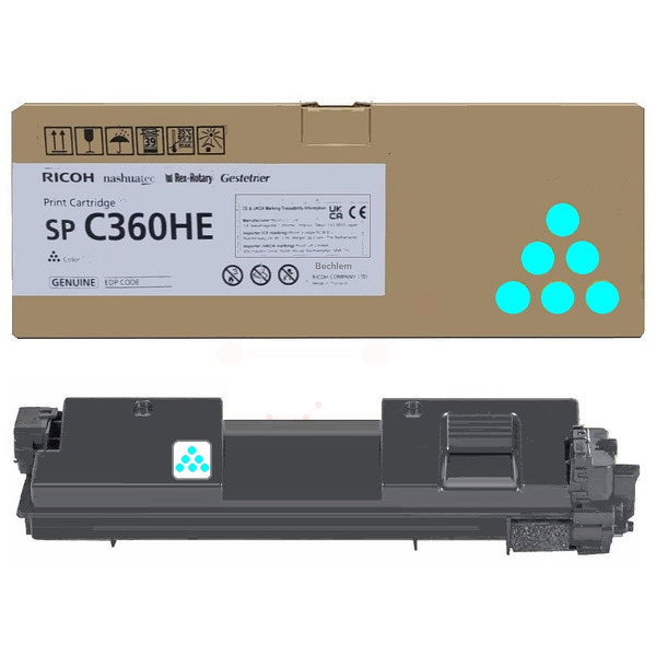 Ricoh 408185/SPC360HE Toner-kit cyan high-capacity, 5.000 pages ISO/IEC 19752 for Ricoh SP C 360/361