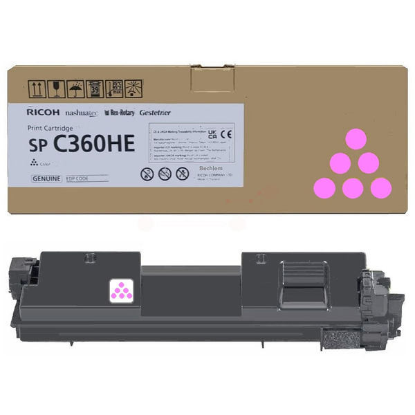 Ricoh 408186/SPC360HE Toner-kit magenta high-capacity, 5.000 pages ISO/IEC 19752 for Ricoh SP C 360/361
