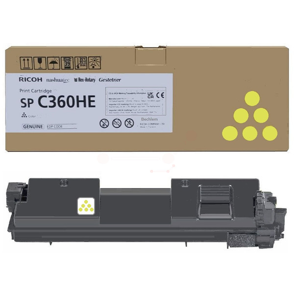Ricoh 408187/SPC360HE Toner-kit yellow high-capacity, 5.000 pages ISO/IEC 19752 for Ricoh SP C 360/361