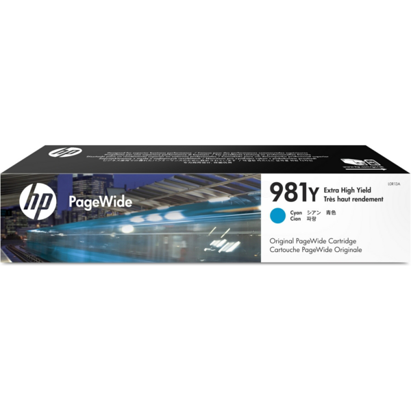 HP L0R13A/981Y Ink cartridge cyan, 16.000 pages ISO/IEC 19798 183ml for HP PageWide E 58650/556