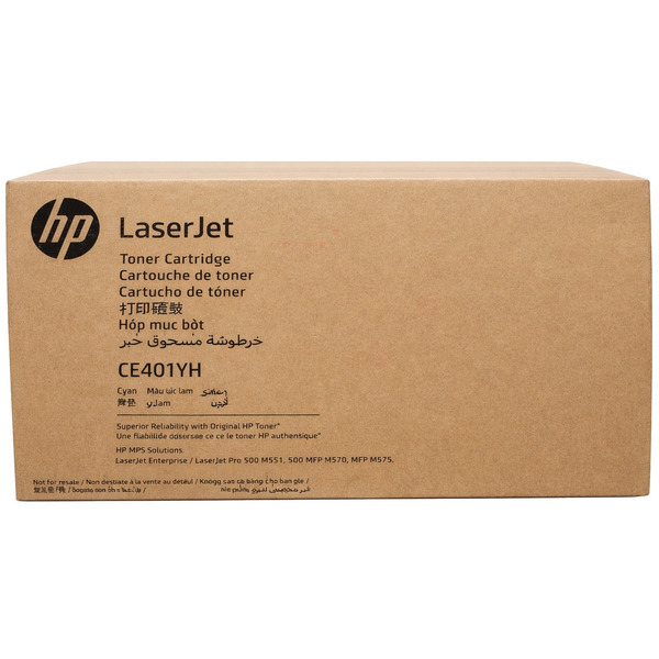 picture HP CE401YH/507A Toner cartridge cyan Contract, 17.000 pages ISO/IEC 19798 for HP LaserJet EP 500