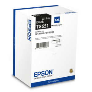 Epson C13T865140/T8651 Ink cartridge black, 10.000 pages 221ml for Epson WF-M 5000