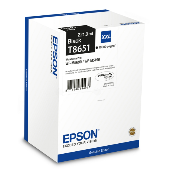 picture Epson C13T865140/T8651 Ink cartridge black, 10.000 pages 221ml for Epson WF-M 5000