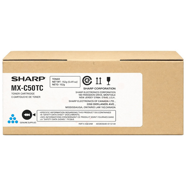 Sharp MXC-50TC Toner cyan, 13.000 pages/5% for Sharp MX-C 407 F