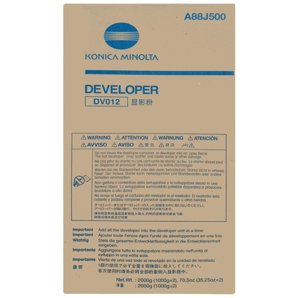 Konica Minolta A88J500/DV-012 Developer, 2x900.000 pages 1000 grams Pack=2 for KM bizhub Pro 1100