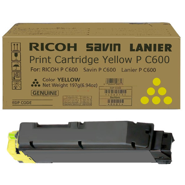 Ricoh 408317/PC600 Toner-kit yellow, 12.000 pages ISO/IEC 19752 for Ricoh P C 600