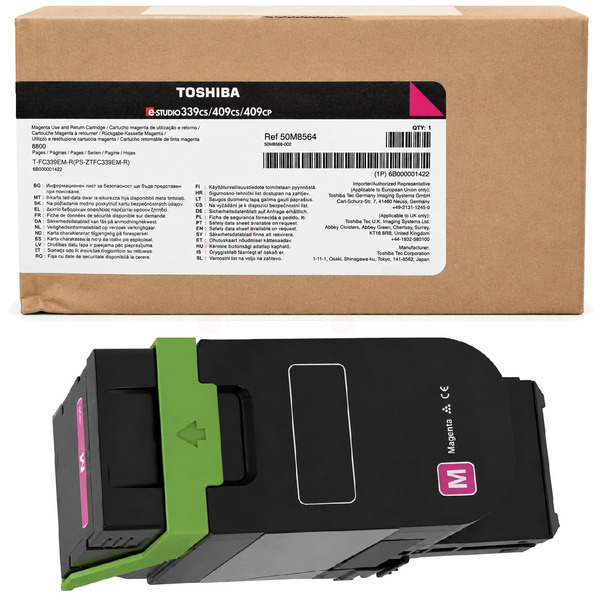 Toshiba 6B000001422/T-FC339E-M Toner magenta, 8.800 pages ISO/IEC 19752 for Toshiba E-Studio 339