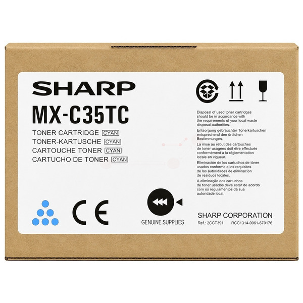 picture Sharp MXC-36TC Toner-kit cyan, 11.700 pages ISO/IEC 19752 for Sharp MX-C 358