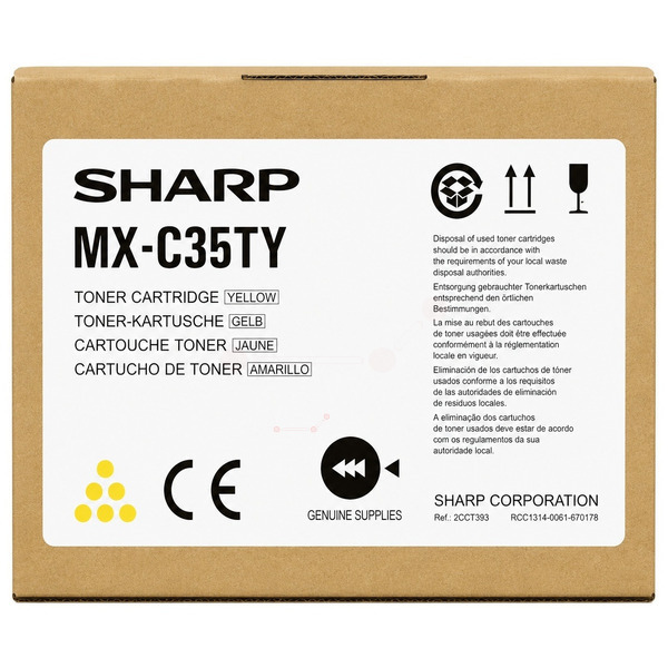Sharp MXC-36TY Toner-kit yellow, 11.700 pages ISO/IEC 19752 for Sharp MX-C 358