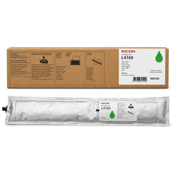 Ricoh 842163 Ink cartridge green Latex 600ml for Ricoh Pro L 4100