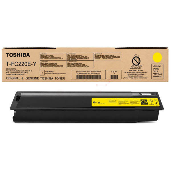 Toshiba 6AJ00000234/T-FC220EY Toner yellow, 38.000 pages ISO/IEC 19752 for Toshiba E-Studio 2020 AC