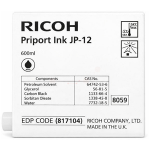 Ricoh 817104/JP12 Ink black 600ml Pack=5 for Ricoh JP 1030/1235/Priport DX 3240/Priport DX 3440