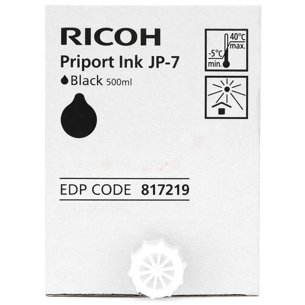 Ricoh 893713/JP7 Ink black, 5x6.500 pages 500ml Pack=5 for Ricoh JP 735/750