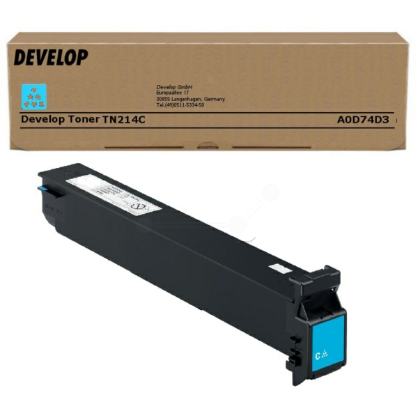 Develop A0D74D3/TN-214C Toner cyan, 18.500 pages/5% for Develop Ineo + 200