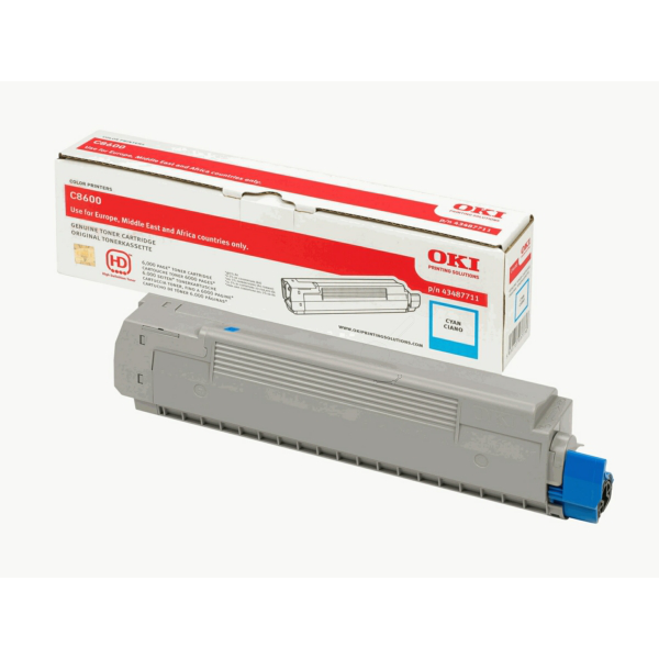 OKI 43487711 Toner cyan, 6.000 pages ISO/IEC 19752 for OKI C 8600