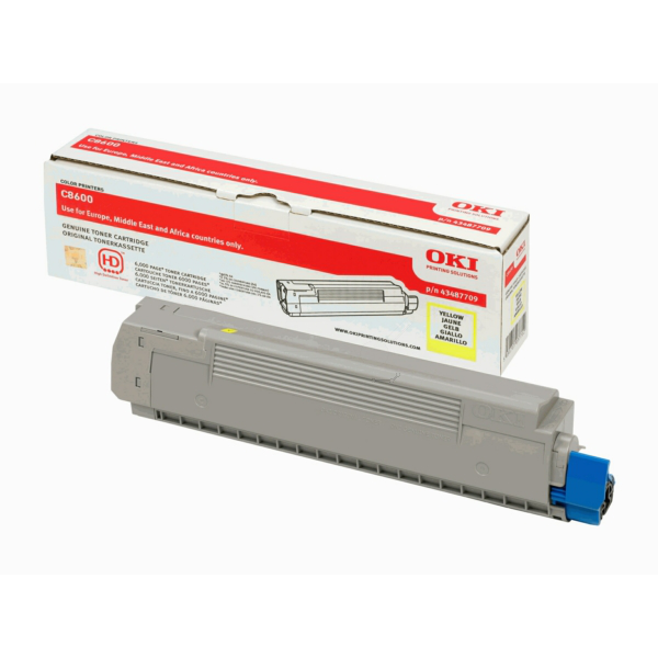 OKI 43487709 Toner yellow, 6.000 pages/5% for OKI C 8600