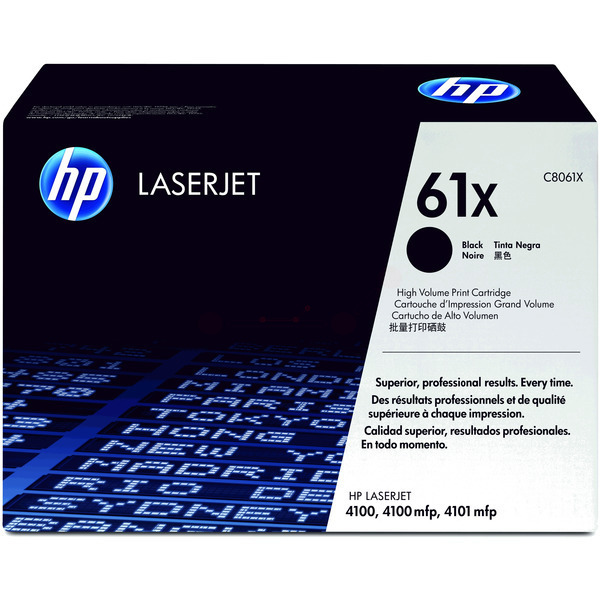 picture HP C8061X/61X Toner cartridge black high-capacity, 10.000 pages ISO/IEC 19752 for HP LaserJet 4100