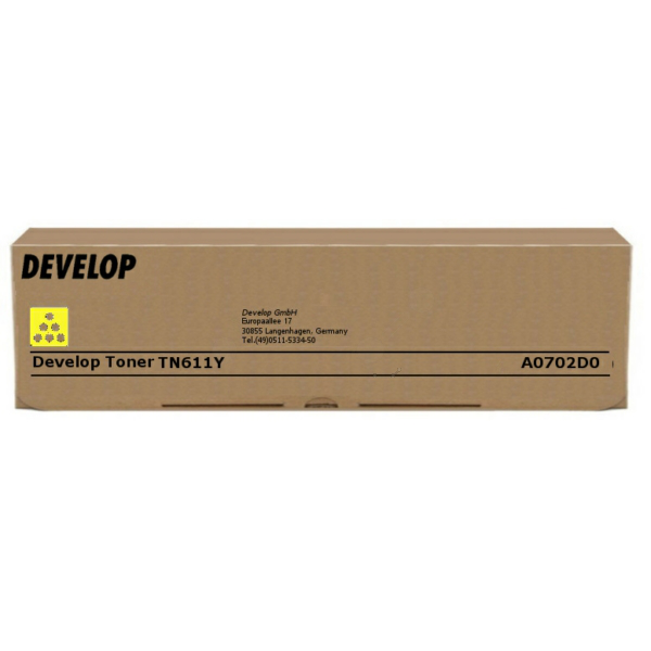 Develop A0702D0/TN-611Y Toner yellow, 27.000 pages for Develop Ineo + 451/550