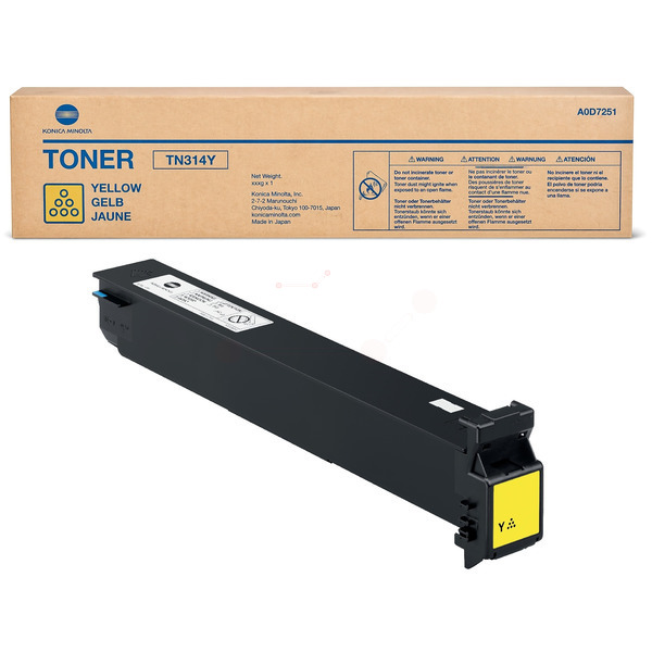 Konica Minolta A0D7251/TN-314Y Toner yellow, 20.000 pages for KM bizhub C 353