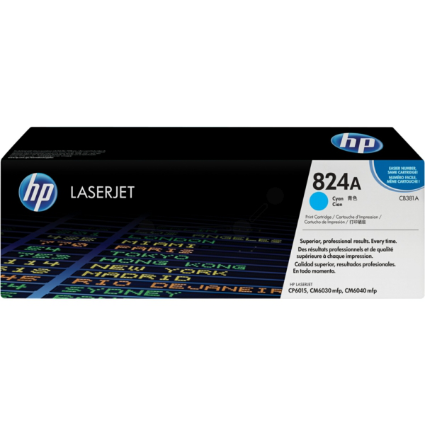 picture HP CB381A/824A Toner cyan, 21.000 pages ISO/IEC 19798 for HP CLJ CP 6015/CM 6040
