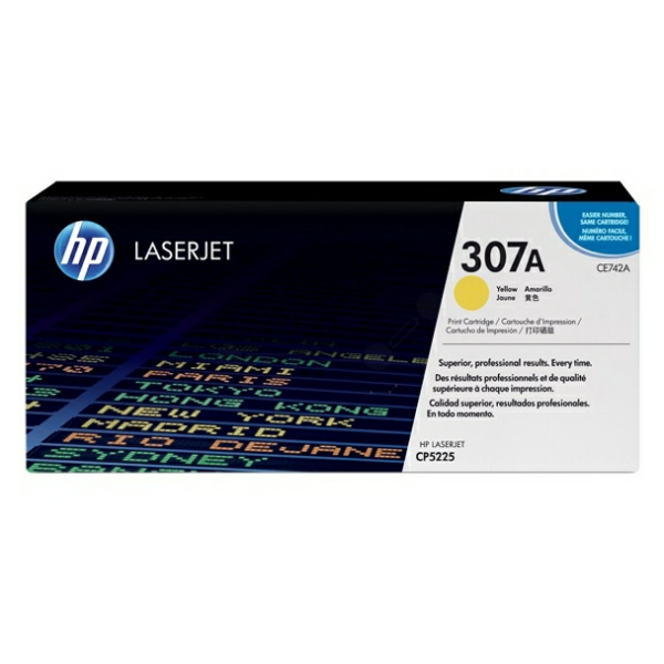 HP CE742A/307A Toner cartridge yellow, 7.300 pages ISO/IEC 19798 for HP CLJ CP 5220