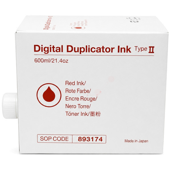 Ricoh 893174/TYPE IICS Ink red 600ml Pack=5 for Ricoh JP 1010/1030/1235/Priport DX 2330